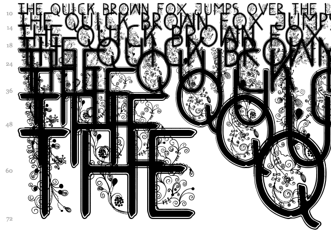 Floral Flower font waterfall